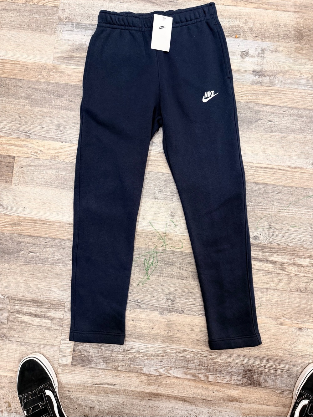 Nike Youth Black Jogger Sweatpants with White Swoosh